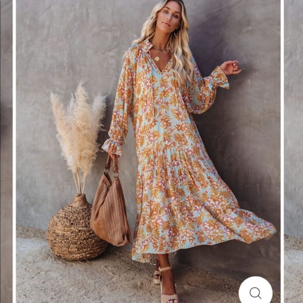 Vici Southerland Floral Boho Maxi Dress